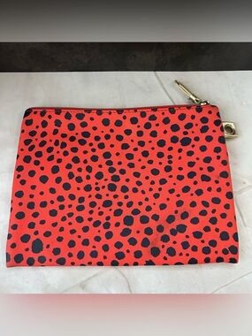 Dabney Lee Orange and Blue Spot Zip Pouch